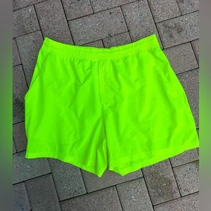 Lululemon mens Pace Breaker Linerless Short 7" bright yellow